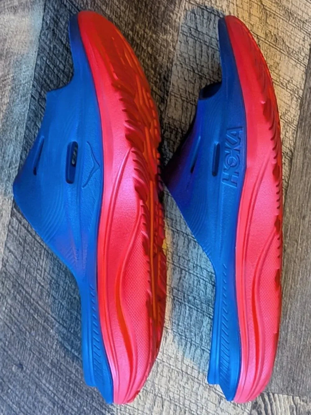 Hoka Ora Recovery Slide 3 Sandals Bellwether Blue & Red Alert